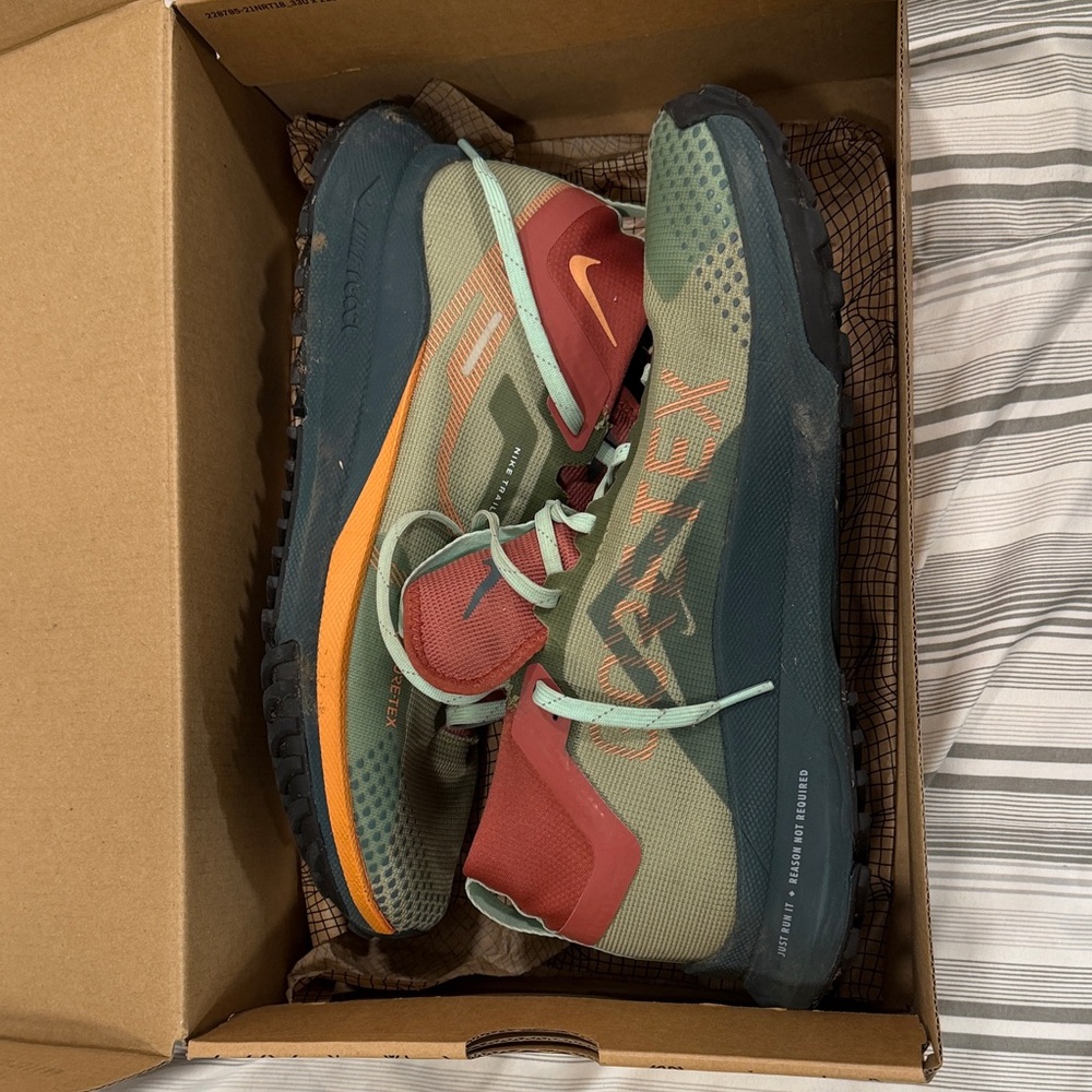 Nike Green and Red Trail 4 GTX